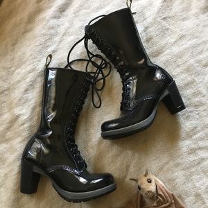 RARE Dr. Martens patent leather spiked heel boots!